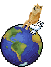 Doge on toilet on earth