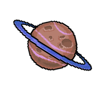 Red planet with ring